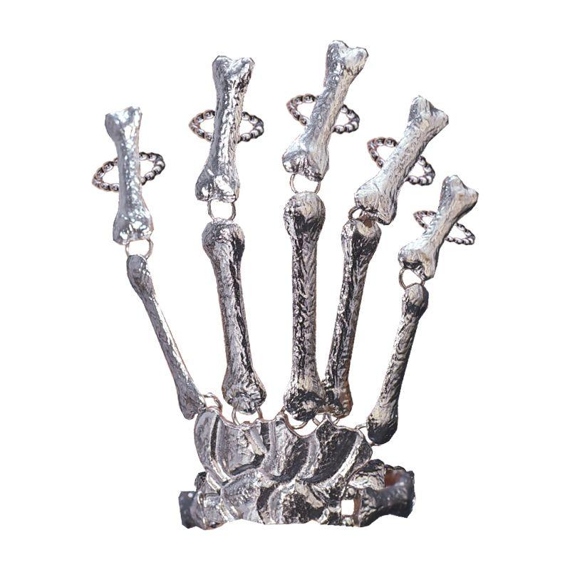 

Кос Харадзюку Готический Череп Кости Y2g Женские Перчатки Silver (S0107)(one)