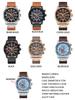 Curren 8291 Men's Multifunctional Leather Strap Watch with Six-Hand Calendar and Large Dial