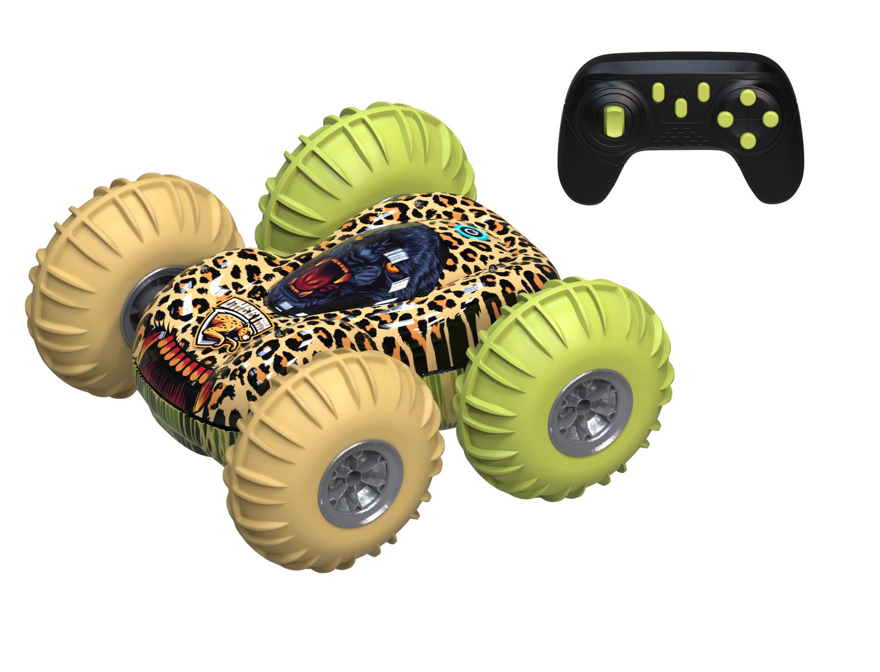 

Зверь световой трюковой автомобиль вращающийся двухсторонний амфибия машина на радиоуправлении игрушка для мальчика подарок жёлтый