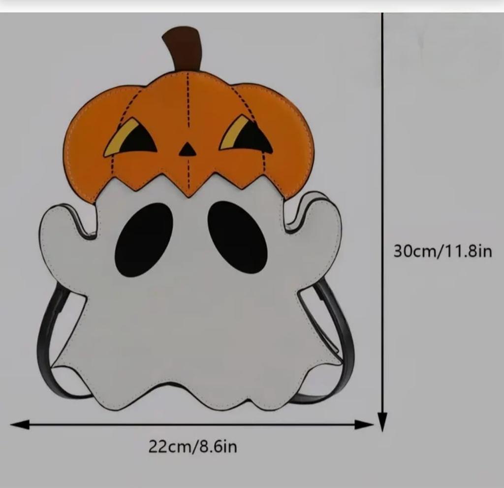 Halloween Ghost Pumpkin Sling Bag Cute Crossbody Purse Spooky Shoulder Bag Trick or Treat Handbag Halloween Party Accessory Gift for Her