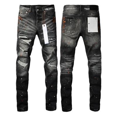 Jeans Uomo BeatStreet High Street Americana Nero Pieghettato Modello Base Nuova Tendenza Moda Jeans di Alta Qualità