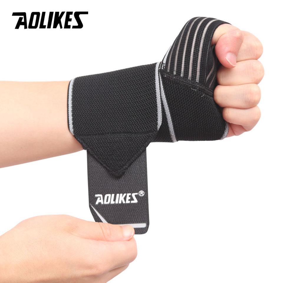 AOLIKES 1PCS Adjustable Opening Design Weight Lifting Wristband Wrist Support Brace Straps Wraps 1