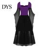 Wave Collar Dress Vinatge Women Irregular Horn Sleeve Solid Color A-line Big Hem Slim Square Neckline Waist Pleated Lace-up Strap Medieval Halloween