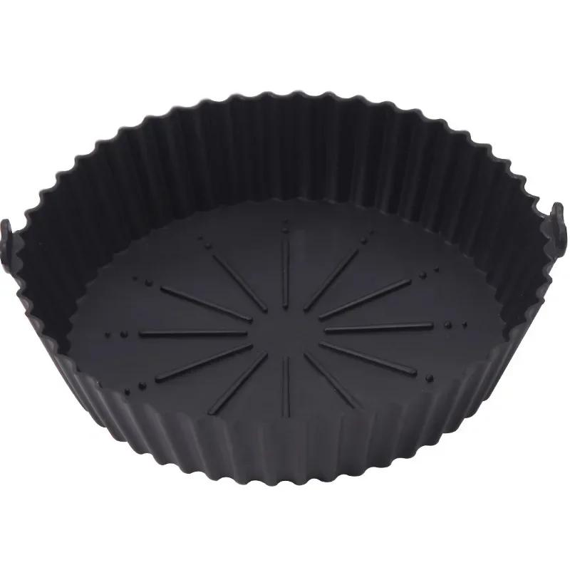 Air Fryer Silicone Pot Basket Tray 17/20/23cm Round Square Airfryer Reusable Silicone Air Fryer Liners Food Safe Non Stick