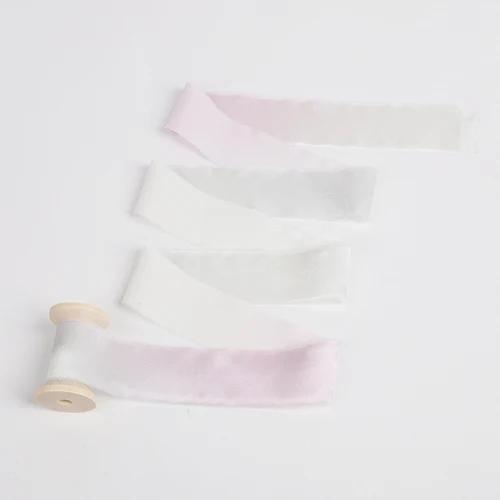 

3,5 см x 114 см вышитая атласная хлопковая лента из настоящего чистого шелка с необработанным краем для рукоделия свадебный букет невесты деревенский стиль 3.5cm x 114cm