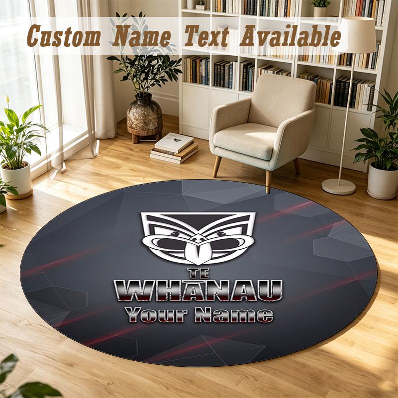Round Rug Custom NameWigan Warriors Pattern Non Slip Carpet Home Floor Decor