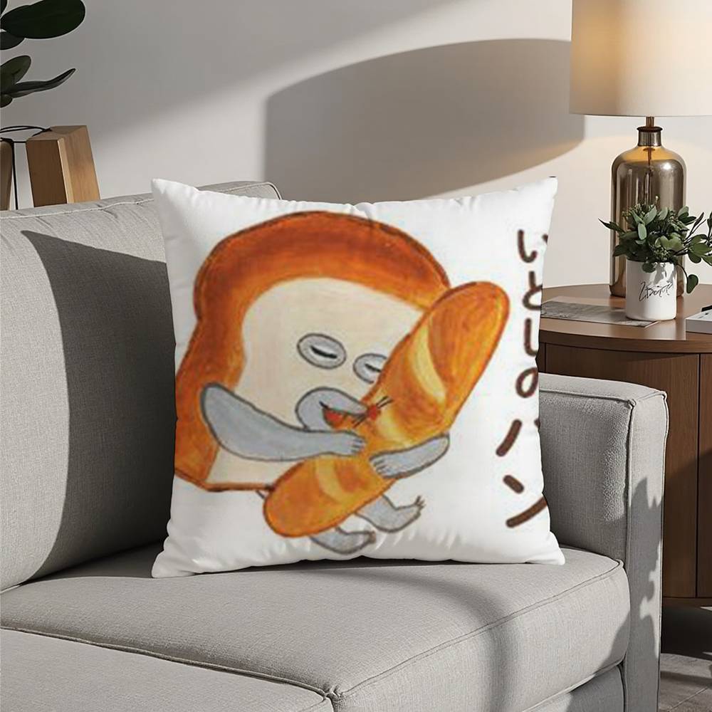 

Book Bread T-Thief Pillow Case Sofa Decorative Home Double-sided Printing Short Plush Cushion Pillow Cover Holiday Gift 12x12Inch