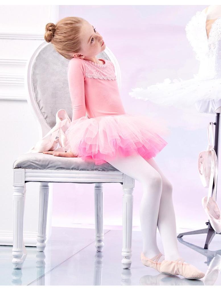 Girls' Nude Base Layer Dance Tights - Velvet-Lined Warm Winter Leggings