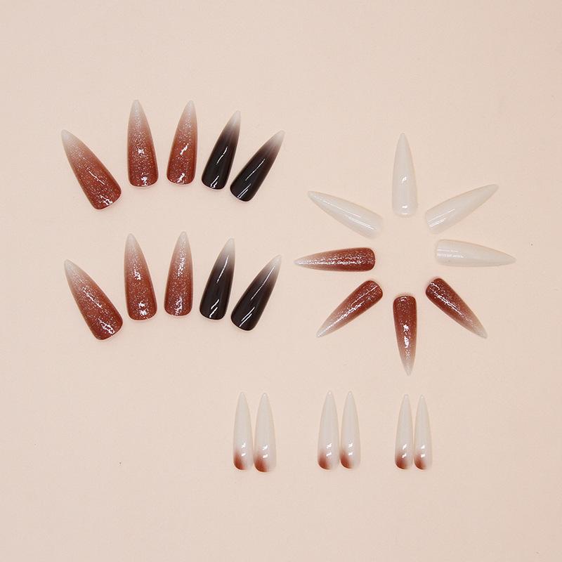 Wearing nail piece Nail piece Long pointed false nail gradual change patch 24 pieces