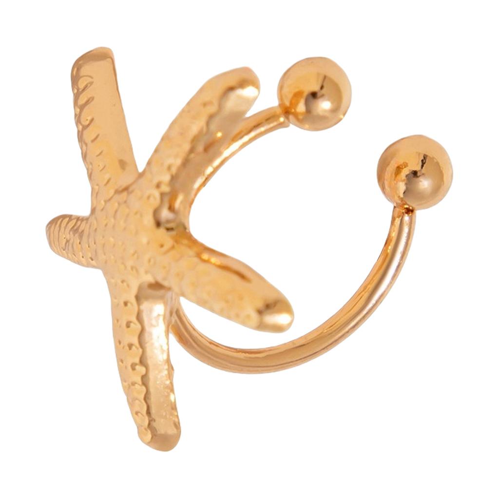 Bold Ocean Star Earrings For Women Trendy Party Jewelry Starfish Ear Clip Lightweight Alloy Design Perfect Gift