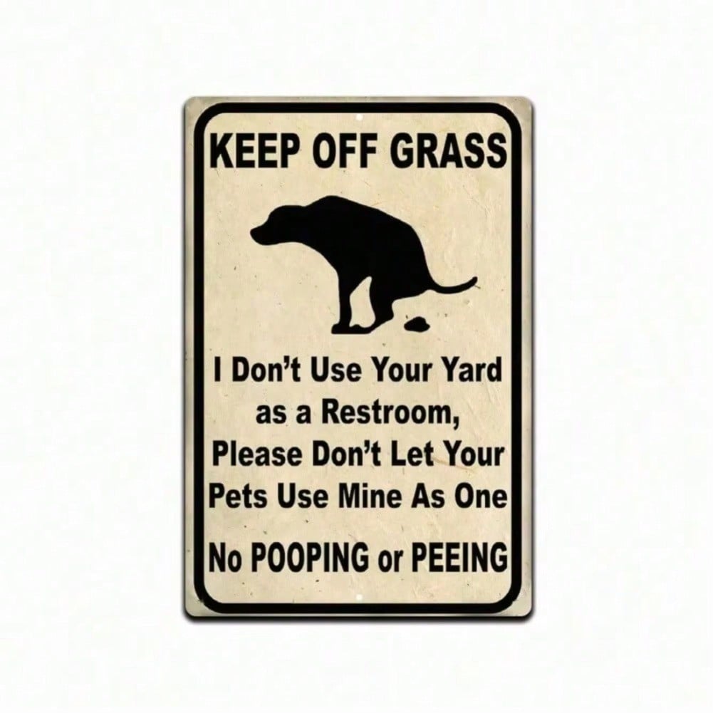 Keep Off Grass Metal Sign 8x12 Inch Outdoor Warning Lawn Decor No Dogs Pooping