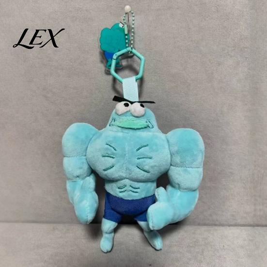 Durable Plush Accessory for Kids Funny Buff Muscle Fish Keychain, Cartoon Stuffed Fashionable Trendy Gift Friends Pendant, Novelty Soft Bag Charm Key