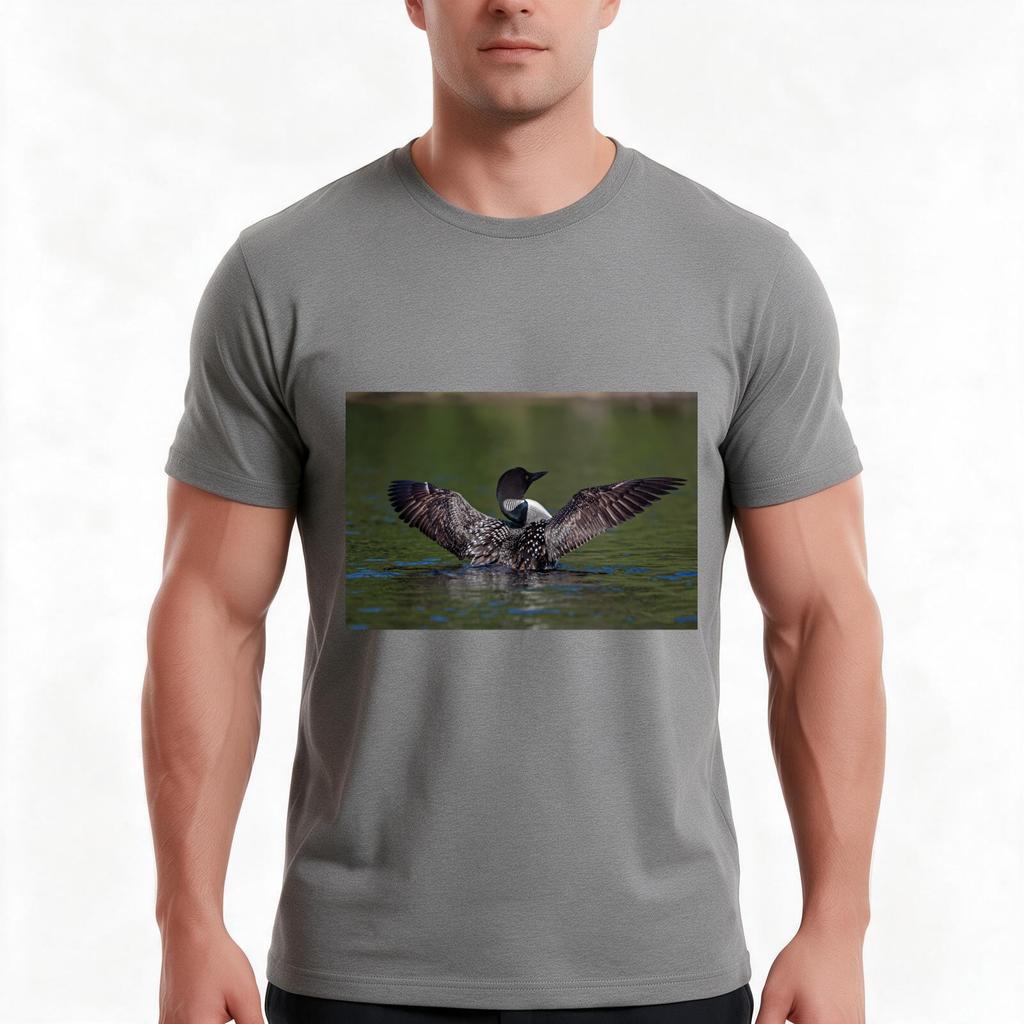 Loon Spreading Its Wings Tshirt Summer Casual Cotton Tee Oversized Streetwear Tops Vintage Graphic Print Unisex Unisex Unisex