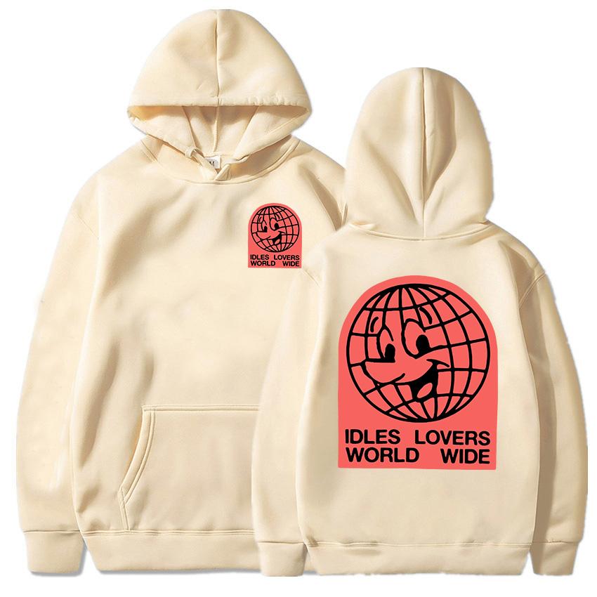 IDLES LOCKED HEART HOODIE Długi Rękaw Moda Męskie Bluzy z Kapturem Unisex Streetwear Zespół Punkowy Hip Hopowe Pulowery Ubrania Męskie