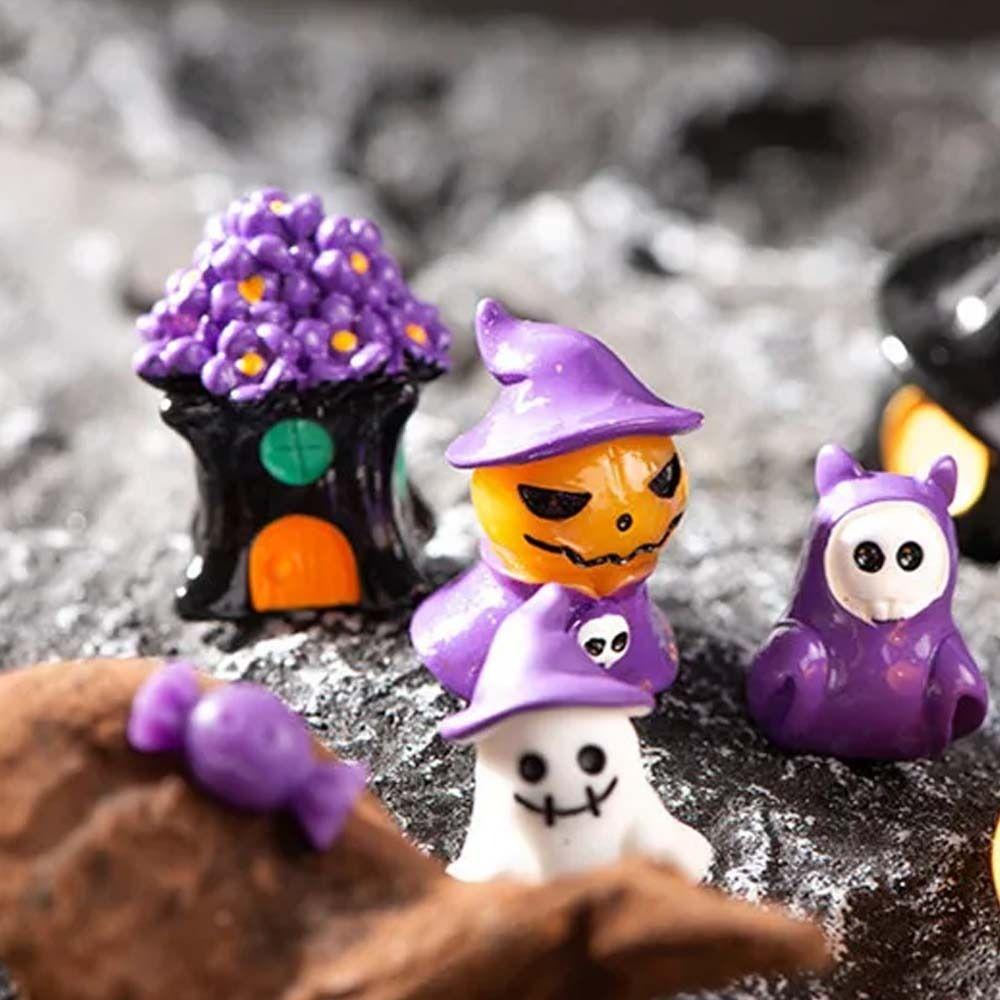 Cartoon Mummy Skull Statue Resin Craft Miniatures Ghost Ornaments  Ghost Festival