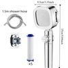 One-Key Stop Water Saving Shower Head 3 Modes Adjustable Shower Head  Bathroom