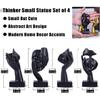 Black Abstract Thinker Figurine Set of 4, Home Art Face Small Statue for Accents Decor Women Bedroom Shelf Bookcase Room Desk, TV Stand, Coffee Table