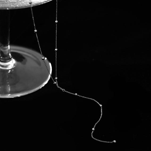 

ANENJERY женские модные ювелирные изделия, круглые бусины, длинные ожерелья с кисточками для женщин, простые аксессуары-цепочки на ключицы 40cm add 5cm серебряный