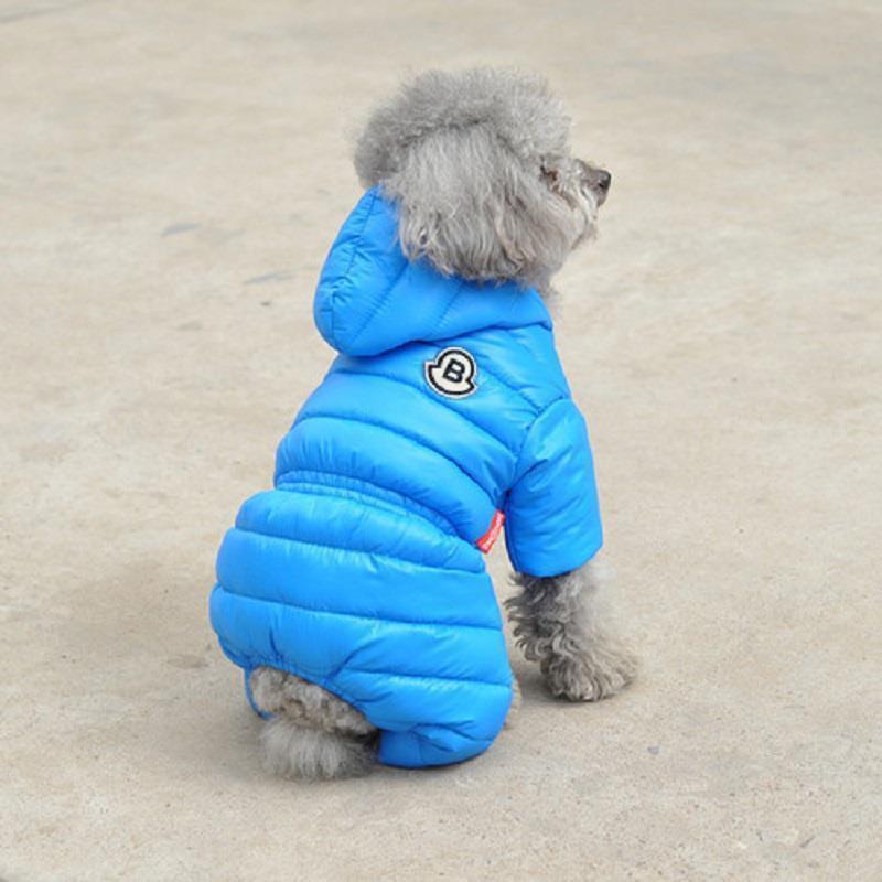 British Style Waterproof Cotton Coat for Small Dogs - Warm Four-Legged Winter Clothing for Pomeranians and Teddy Breeds