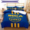 3-częściowy komplet pościeli z wzorem Club Atlético Boca Juniors zestaw poszew na kołdrę zawiera poszewę na kołdrę i poszewki na poduszki, idealna dekoracja sypialni na każdą porę roku i prezent