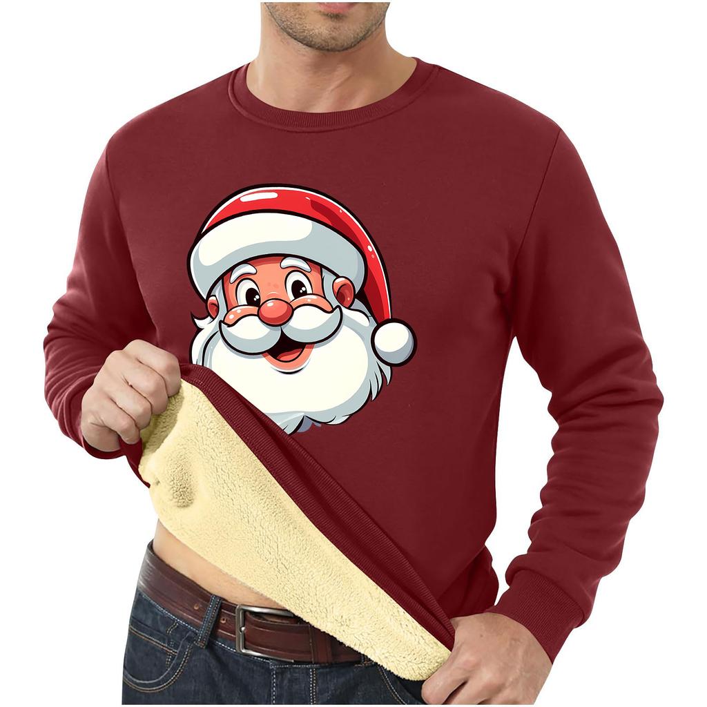 Men Sweatshirt Christmas Shirt Long Sleeve Funny Holdiay Crewneck Xmas Tops
