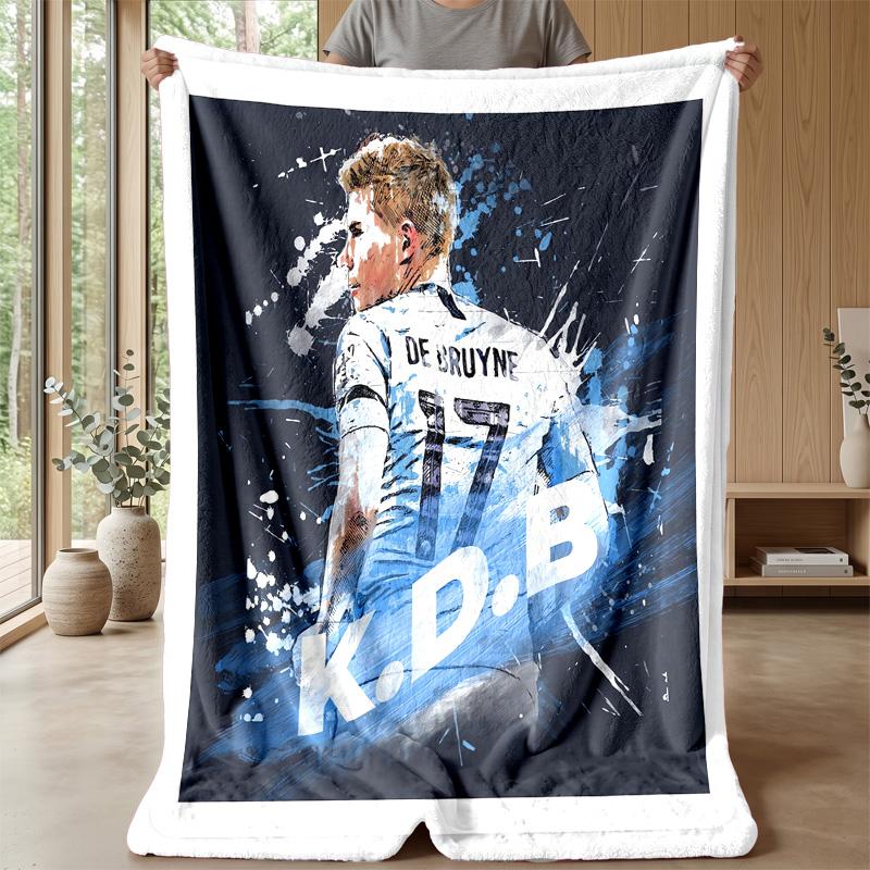 Kevin De Bruyne Theme Blanket Soft Flannel Blanket Plush Throw Blanket Cozy Sofa Bed Blanket for Home Decor