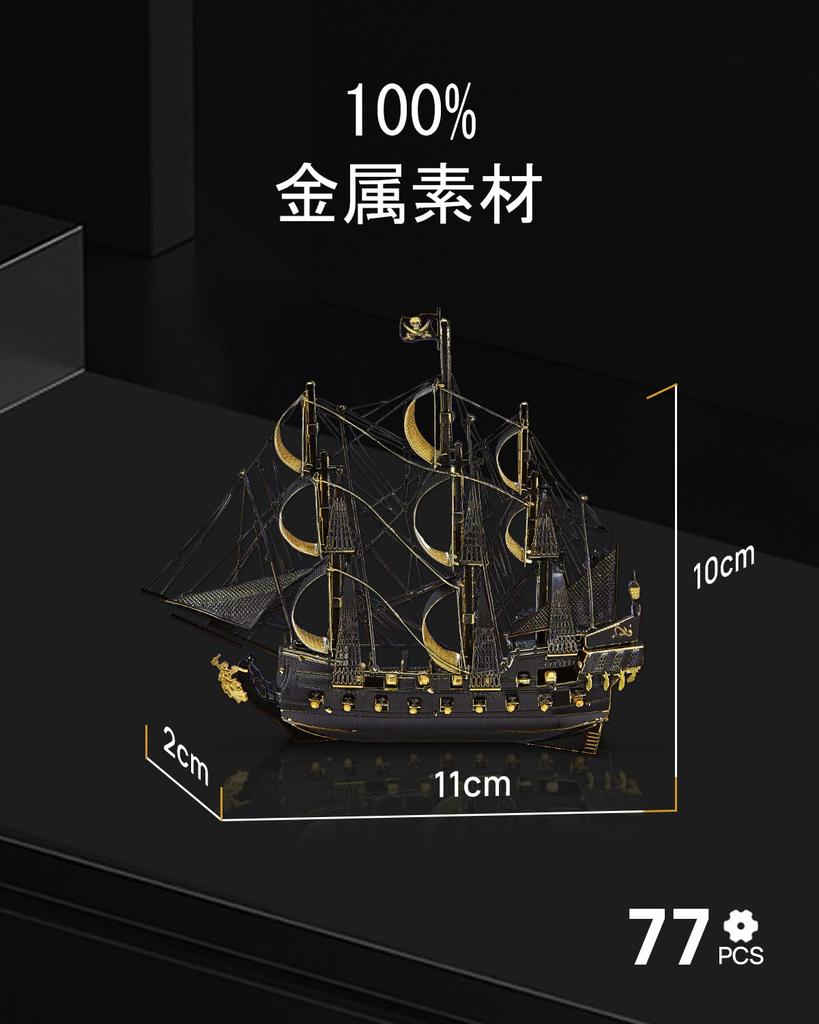 Piececool 3D Puzzle, Metall, Kühlschrankmagnet-Serie, Montage erforderlich, Kein Klebstoff erforderlich, Schwierigkeitsgrad 1, Für Anfänger und Erwachsene (Schwarz