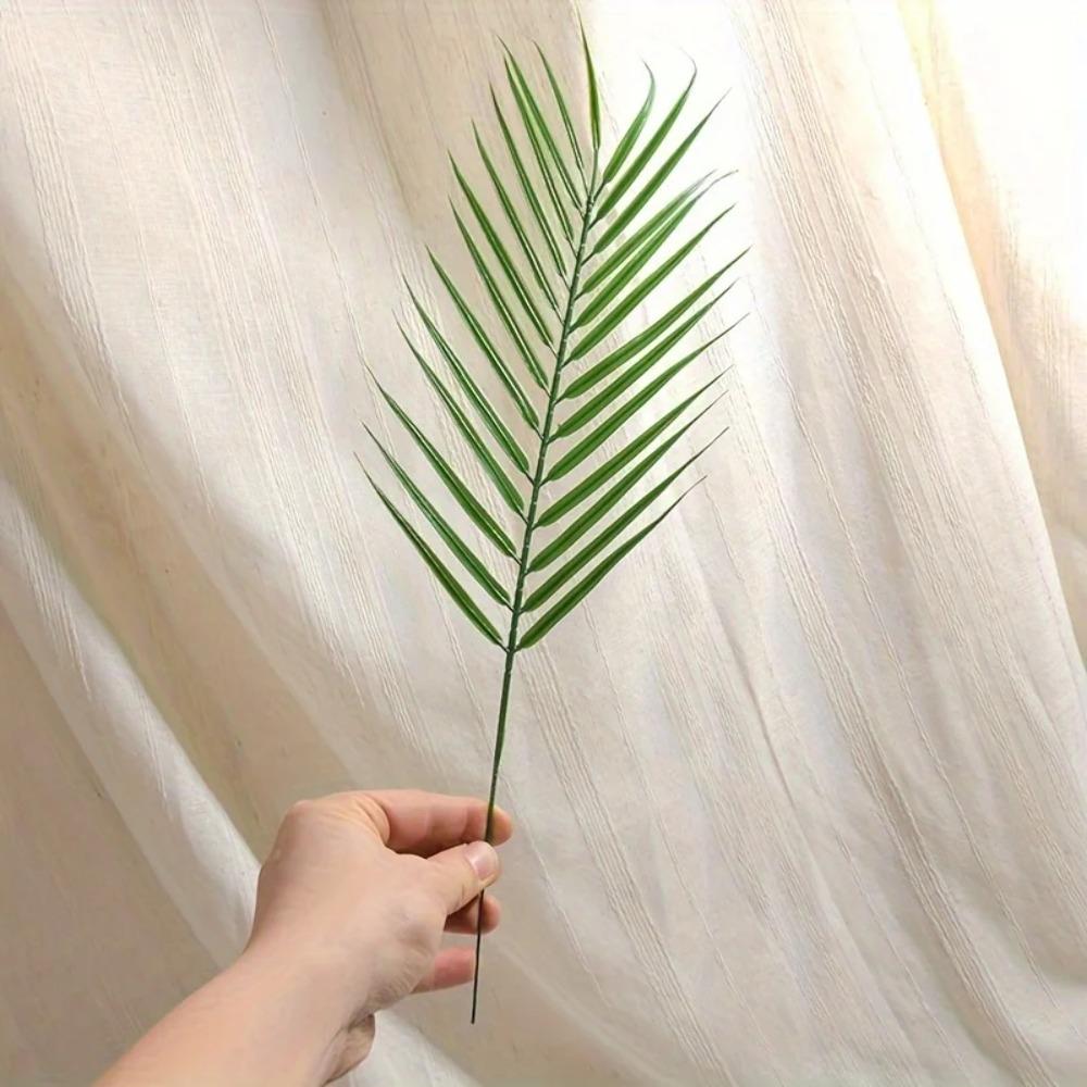 5pcs Large Fake Tropical Palm Leaves Plastic Artificial Leaves Artificial Green Palm Leaves  Wedding