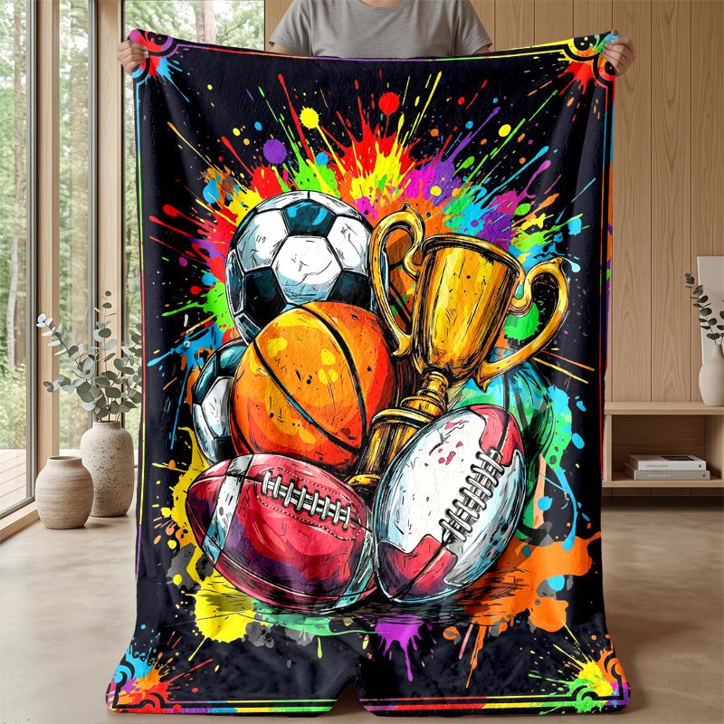 Space Sports Fusion Theme blanket Lightweight Warm Flannel Blanket Decorative Throw Blanket for Home Decoration