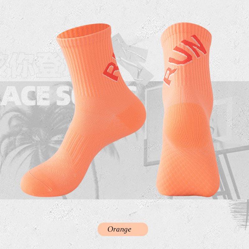 

1/3/5 пар новых носков для занятий спортом на открытом воздухе, марафона, всесезонного бега, для мужчин/женщин, цветные, быстросохнущие, для тренировок, фитнеса 39-44 оранжевый