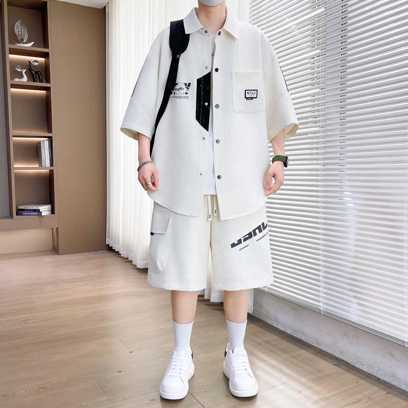 PLAYBOY Men s Casual Beach Shirt  Shorts Set 3XL