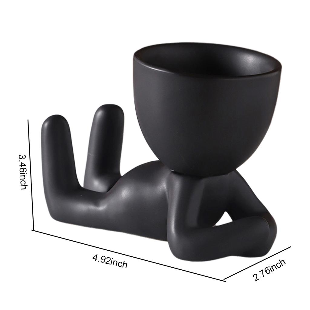 Creative Figure Flower Pot Reusable Desktop Craft Ornaments Succulent Planter Crafts Vase for Cactus Potted Green Plant