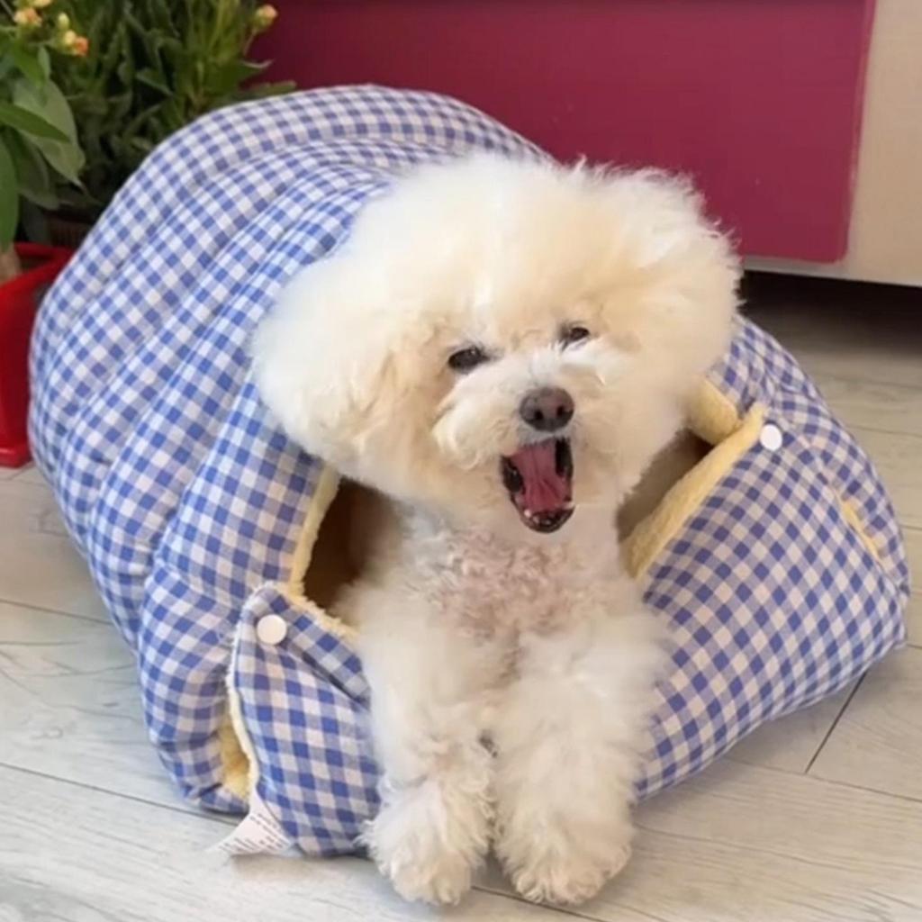 Arctic Velvet Enclosed Pet Bed: Warm Winter Nest for Cats & Dogs