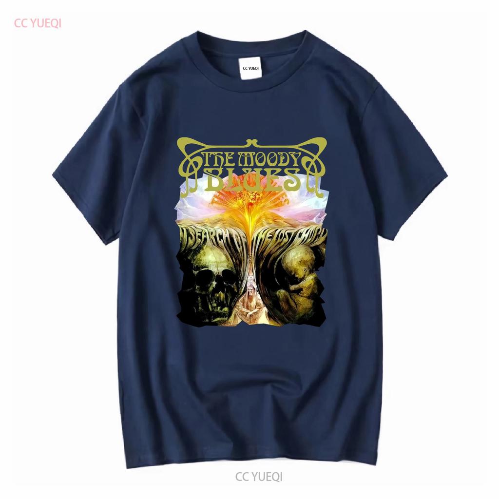 Pánské tričko The Moody Blues Search of Lost Chord Vtipné Černé Bavlněné Vintage Prané Streetwear Unisex Prodyšné Mírně Ležérní