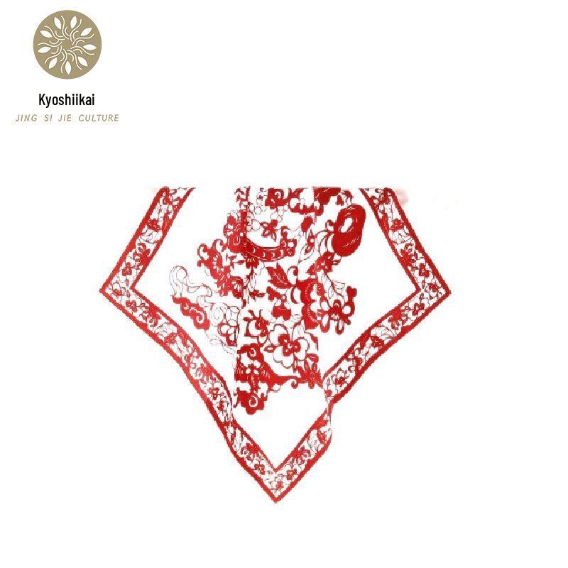 Jing Sijie Abundance Fish Mulberry Silk Square Scarf