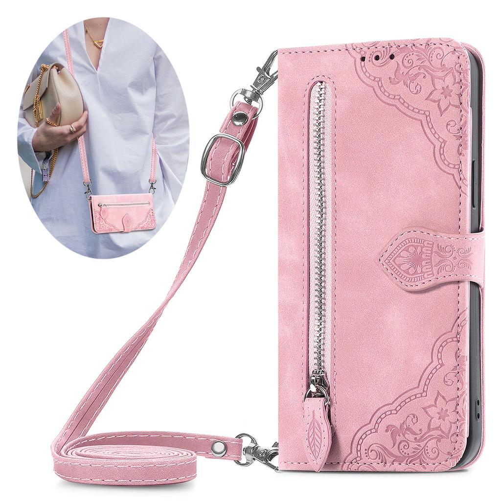 Lanyard Zipper Wallet Card Bag Leather Case For Samsung Galaxy S23 Ultra S22 S21 S23FE A54 A14 A34 A24 A23 A34 Crossbody Cover