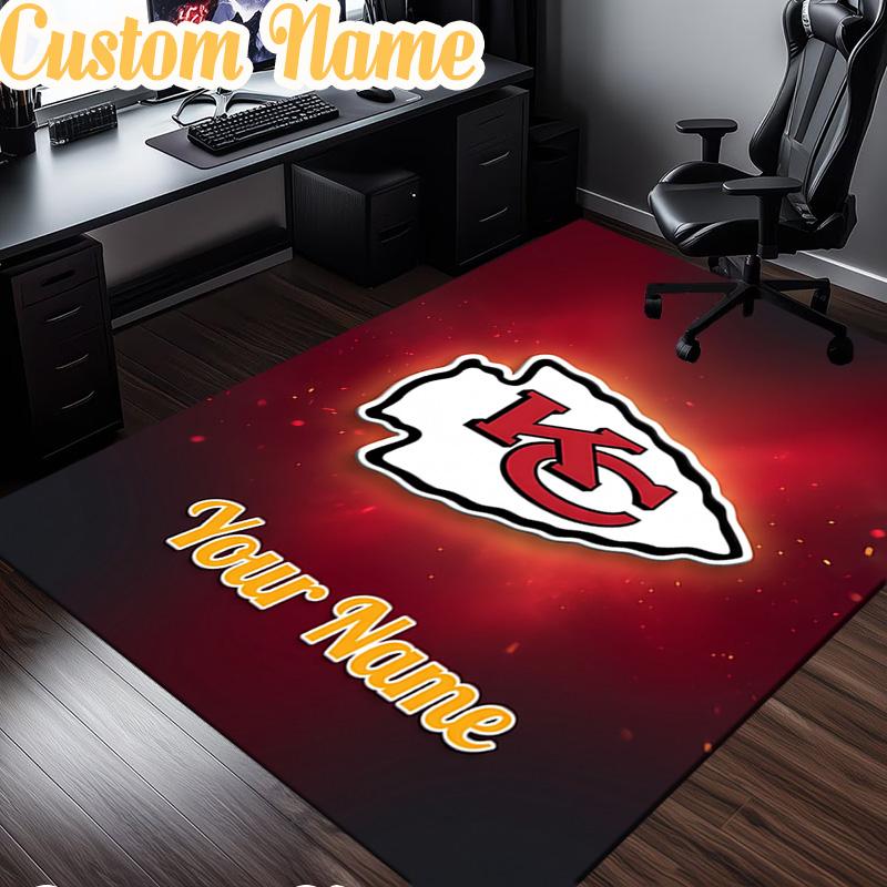 Custom Name Chiefs Helmet  Rug, Office Rug, Chair Rug, Carpet for Living Rooms, Doormat Game Rug Home Decor Christmas Gifts