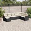 VidaXL Garden Lounge Set with Cushions 8 Pcs, Patio Sofas, Patio Furniture Set, Outdoor Furniture, Black 3226245