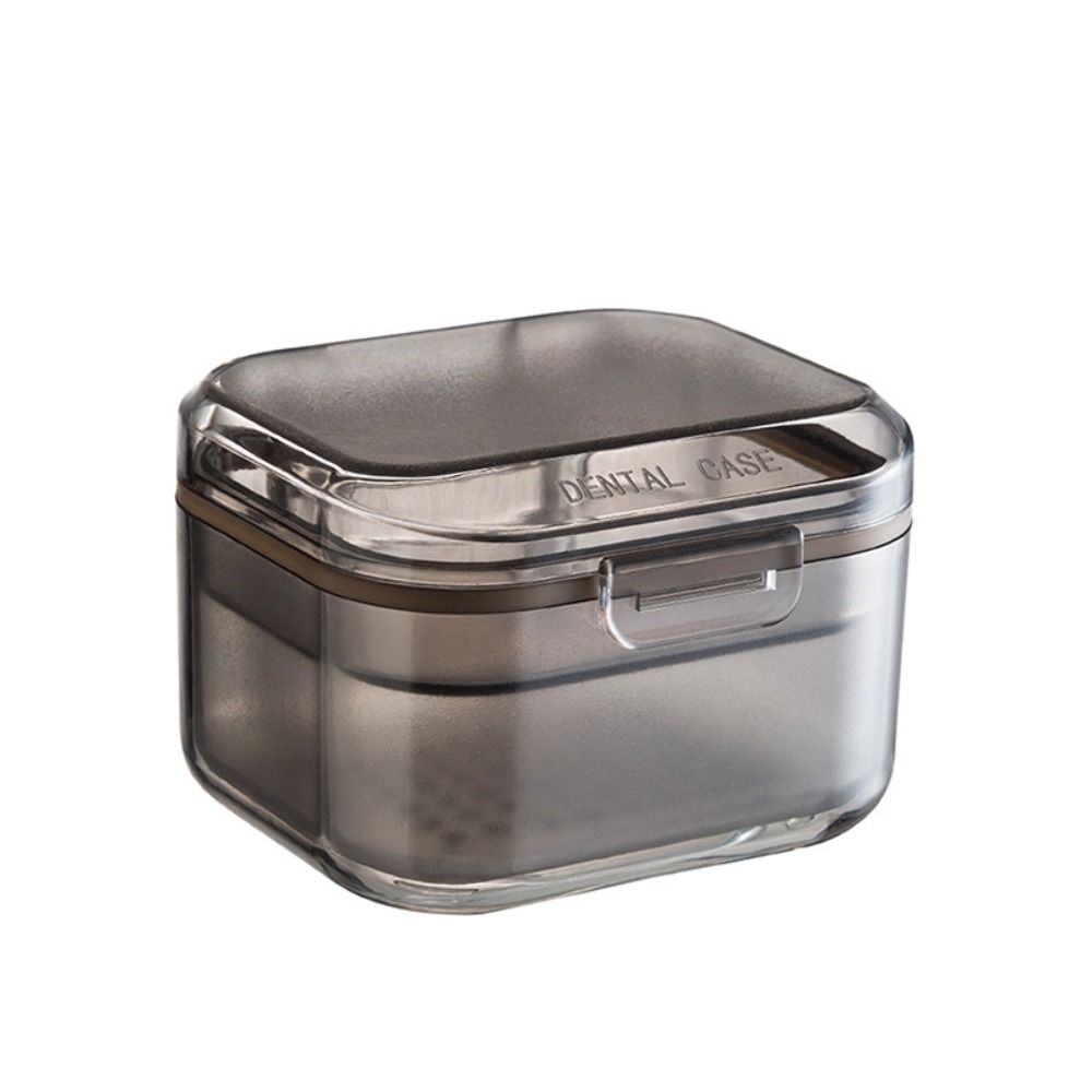 

Mouthguard Container False Teeth Storage Box Denture Bath Box Teeth Braces Box Dental Storage Case чёрный