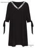 2026 Spring/Summer Plus Size Off-Shoulder V-Neck Sequin Chiffon Dress