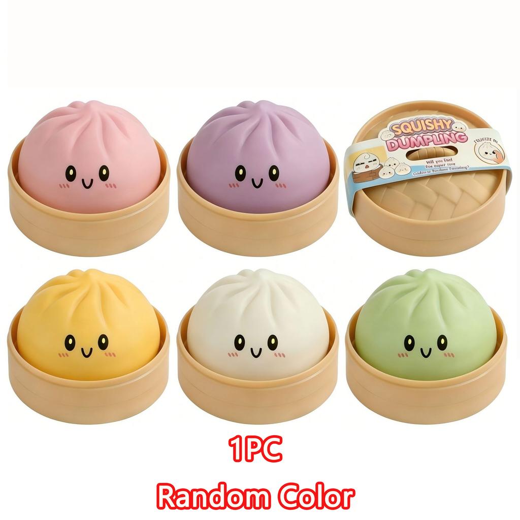 Dumpling Squishy Squeeze Toys Smile Face Dumpling Anti-Stress Ball Soft Fidget Mystery Squishy Tabas Bun Slow Rebound Sqush Toys