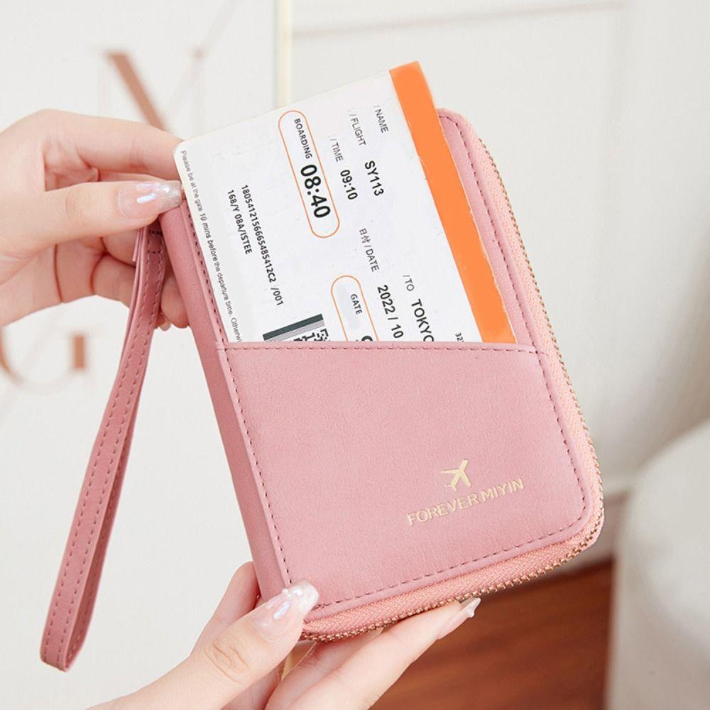 Card Case Passport Cover with SIM Card Slots Waterproof RFID Blocking Passport Clip Female