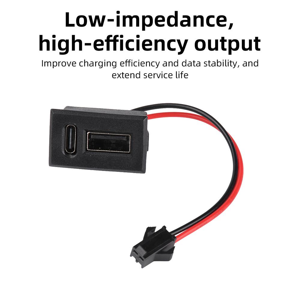 Double Layer USB Female Base Type-C Socket and Female USB Lamp Charging Socket Power Socket With Cable Waterproof Connector