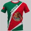 Fashion Mexico National Flag Print T Shirt For Men Funny 3D Eagle Pattern Short Sleeve Summer Casual O-neck Loose Top Men's Tees