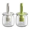 Glass Oil Bottle Silicone Brush Integrated Oil Pot Vinegar Jar Easy-Fill Wide Mouth Oil Dispenser for Barbecue Frying Baking Cooking