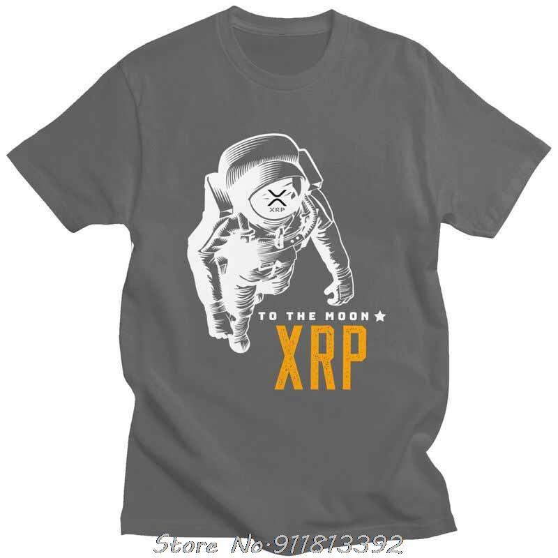 T-shirt Homme Cool Incroyable Vague XRP Lune Vêtement Streetwear Bitcoin Crypto T-shirt Mode Coton Oversize