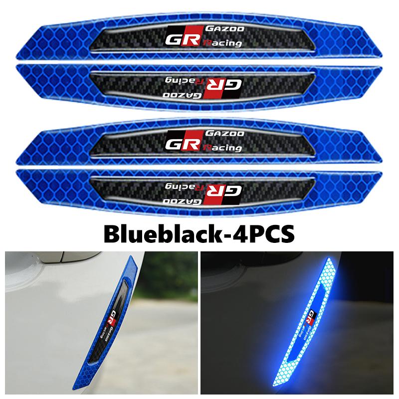 

For Toyota 4Pcs Car Door Sticker Safety Warning Reflective Sticker Auto Accessories GR Sport Yaris Chr Auris Rav4 Prius Prado