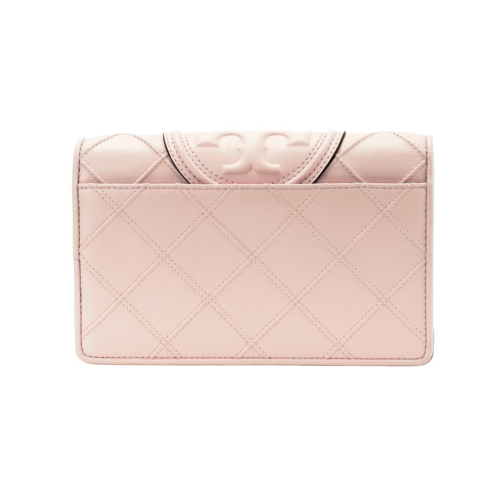 Tory Burch Fleming Flap Magnetic Snap Closure Leather Shoulder Crossbody Wallet Women Wallet Cotton-Candy-Pink 138853-651