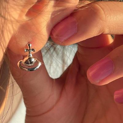 Boucles d'oreilles pendantes Saturne planète rétro haut de gamme pour femmes - Été 2022