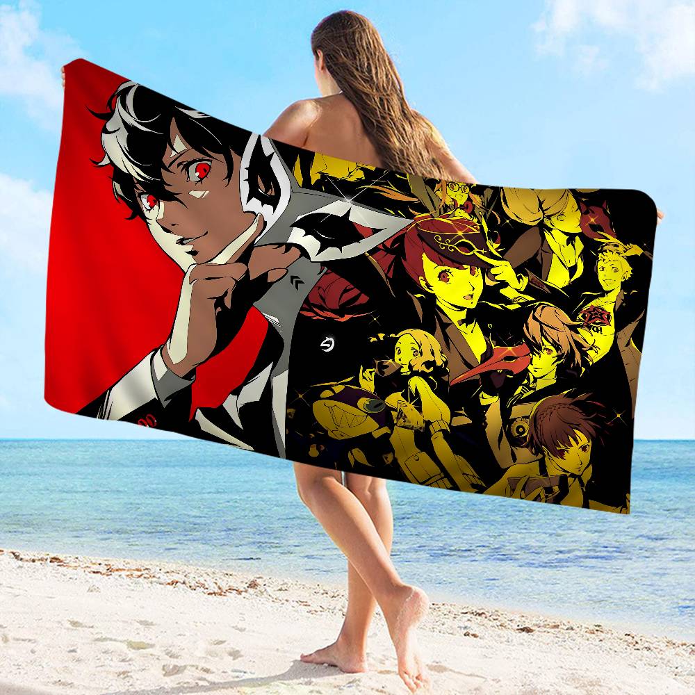 Popular games P-persona-A 5 Beach Towel Colorful Bath Towels for Girl Microfiber Quick Dry Custom Sand Free Beach Spa Gym Pool